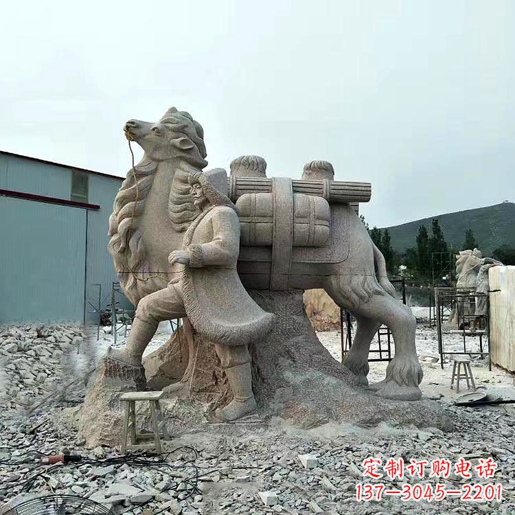 温州丝绸之路骆驼情景石雕
