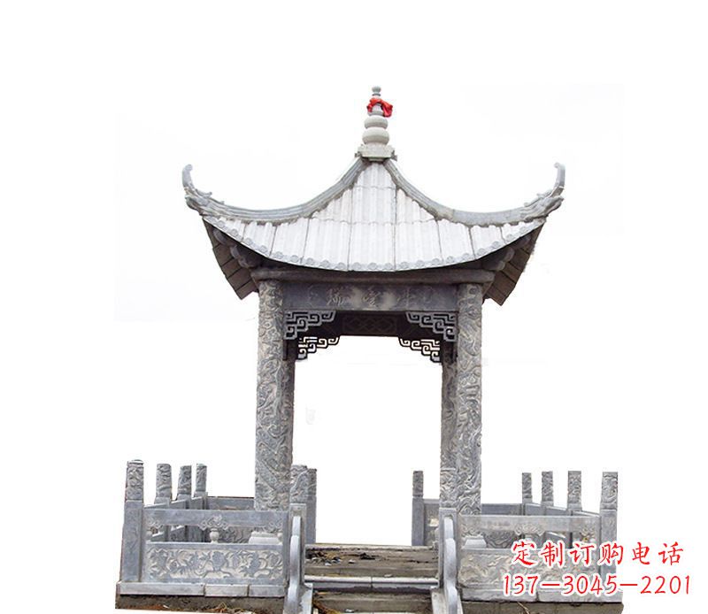 温州四角仿古石凉亭石雕