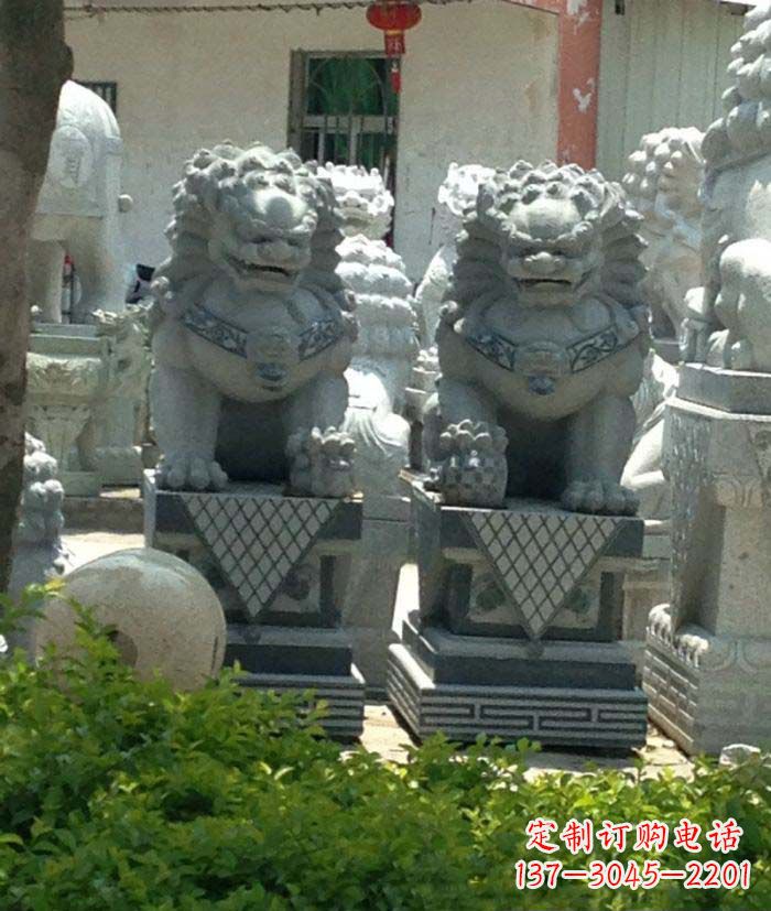 温州寺庙景观仿古石狮子