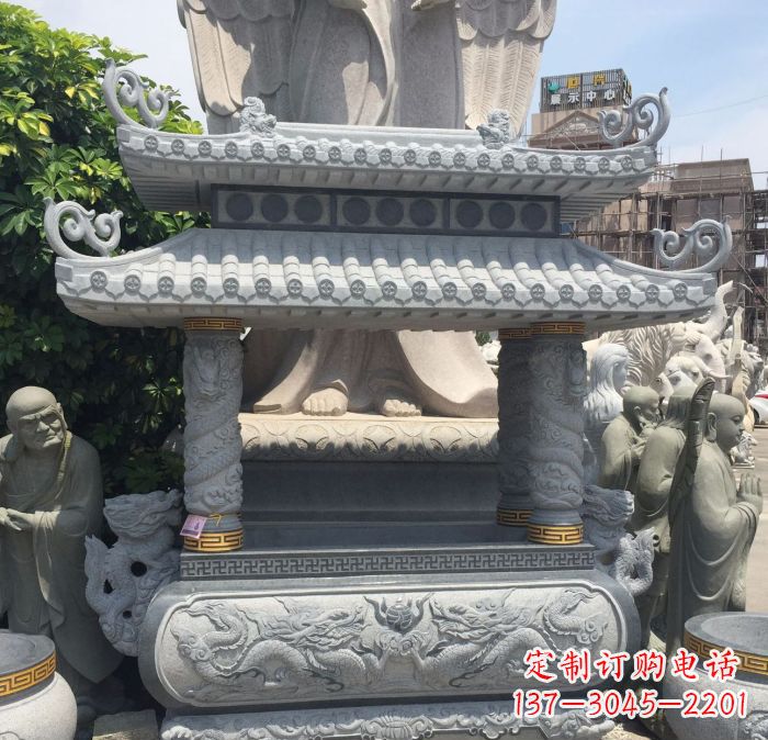 温州寺庙景观仿古香炉石雕 (2)