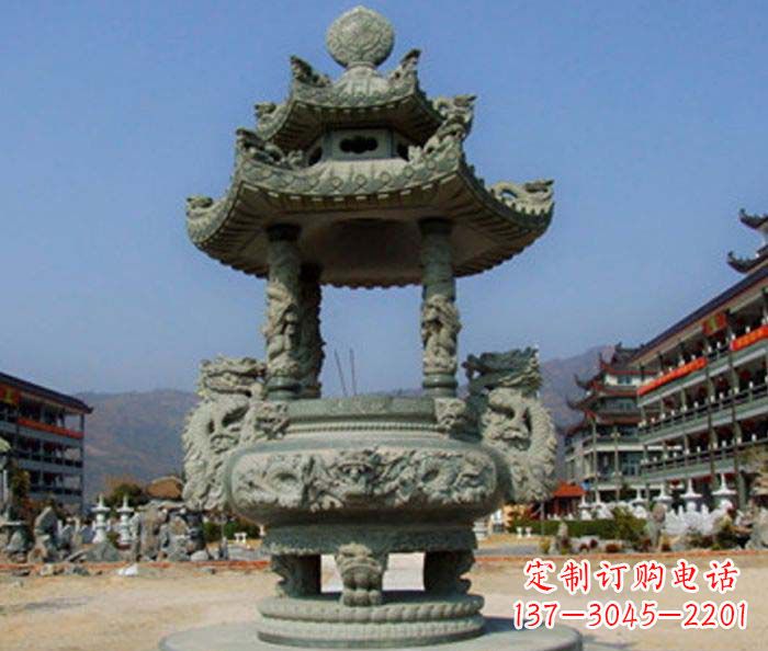 温州寺庙景观仿古石香炉