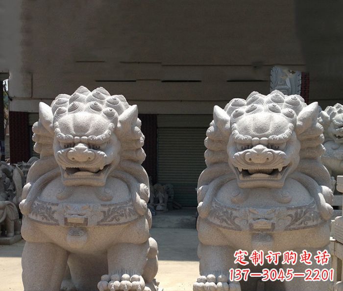 温州寺庙景观仿古镇宅石狮子