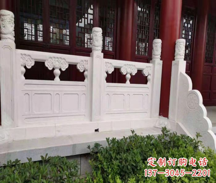 温州寺庙景观汉白玉石浮雕栏板 (3)