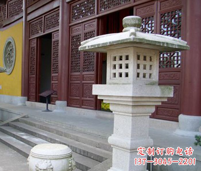 温州寺庙景观镂空石灯石雕