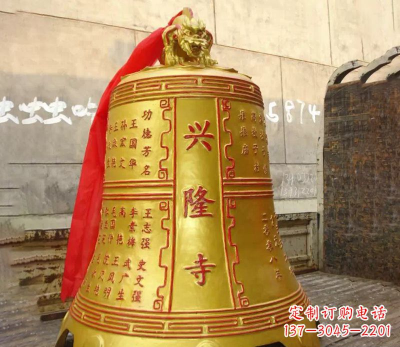 温州寺庙景观铜钟雕塑
