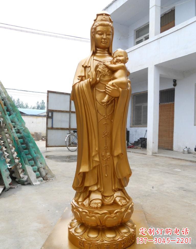温州寺庙立式送子观音铜雕