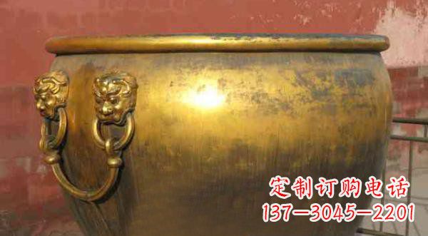 温州寺庙水缸铜雕 (2)