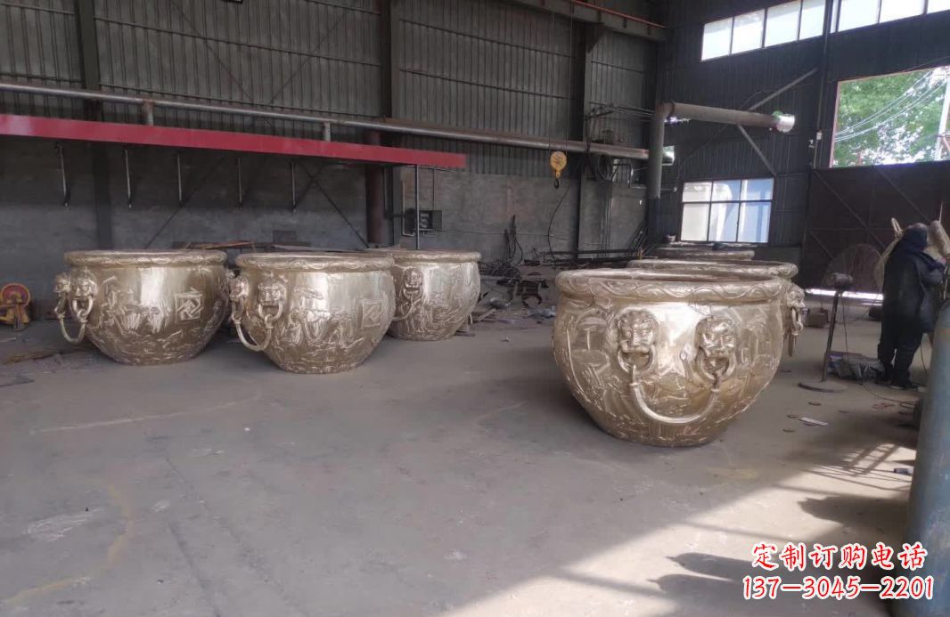 温州寺庙水缸铜雕塑