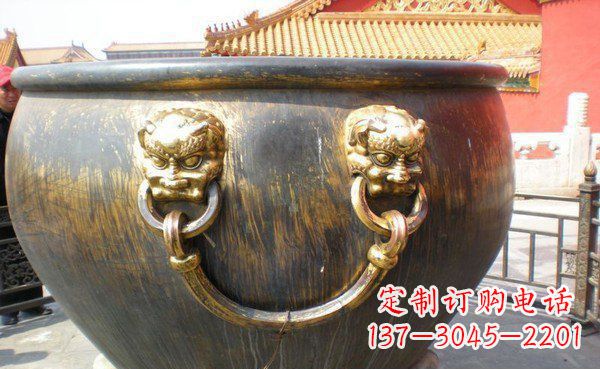 温州寺庙水缸铜雕 (3)
