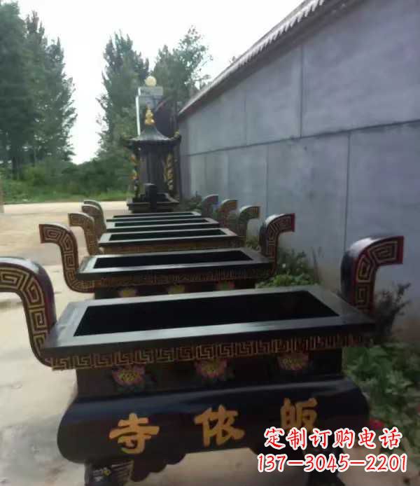 温州寺庙四足方形香炉铜雕