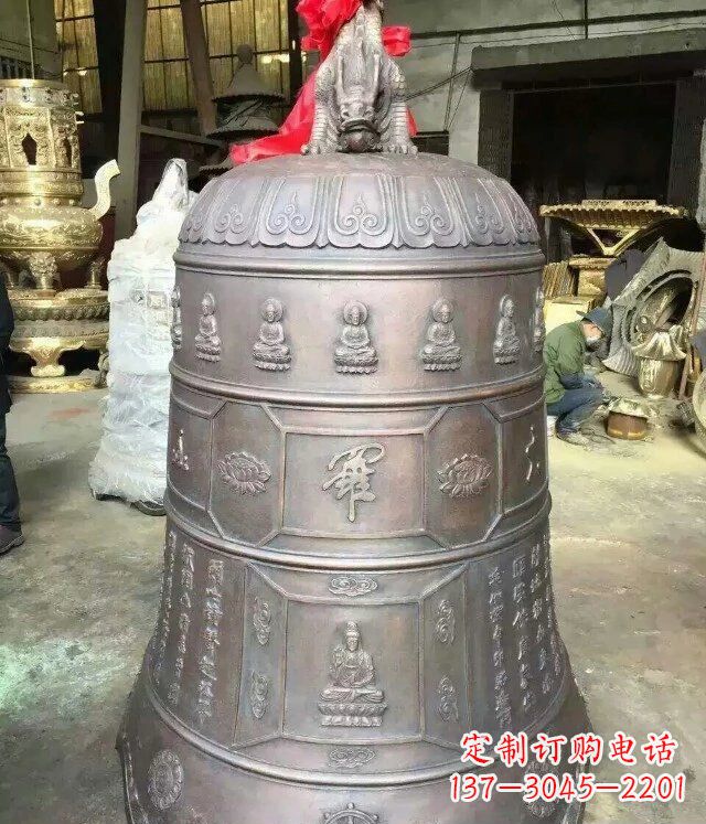 温州寺庙铜雕钟铸铜钟雕塑