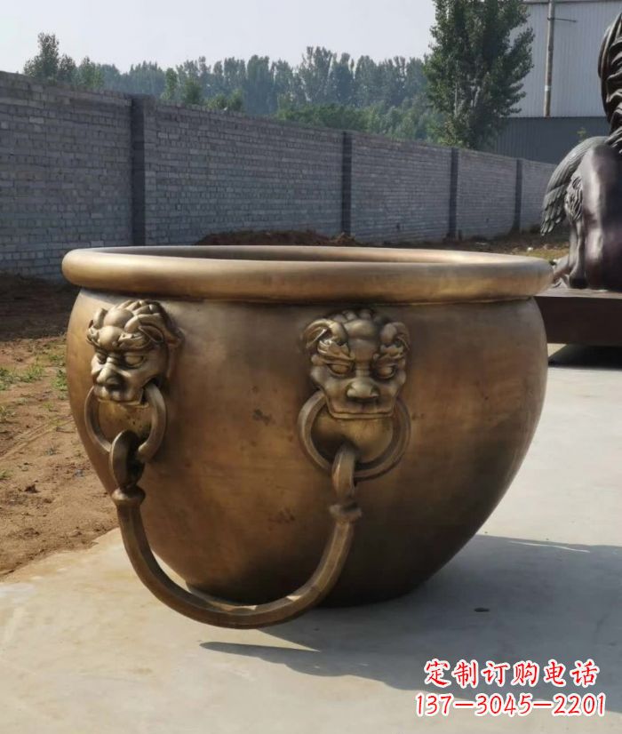 温州寺庙铜雕水缸