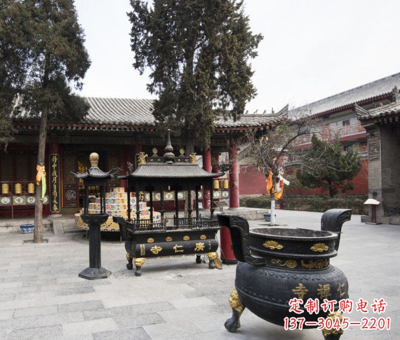 温州寺庙铜香炉铜雕