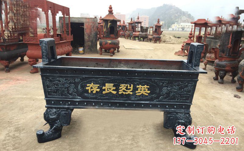 温州寺庙香炉铜雕 (4)