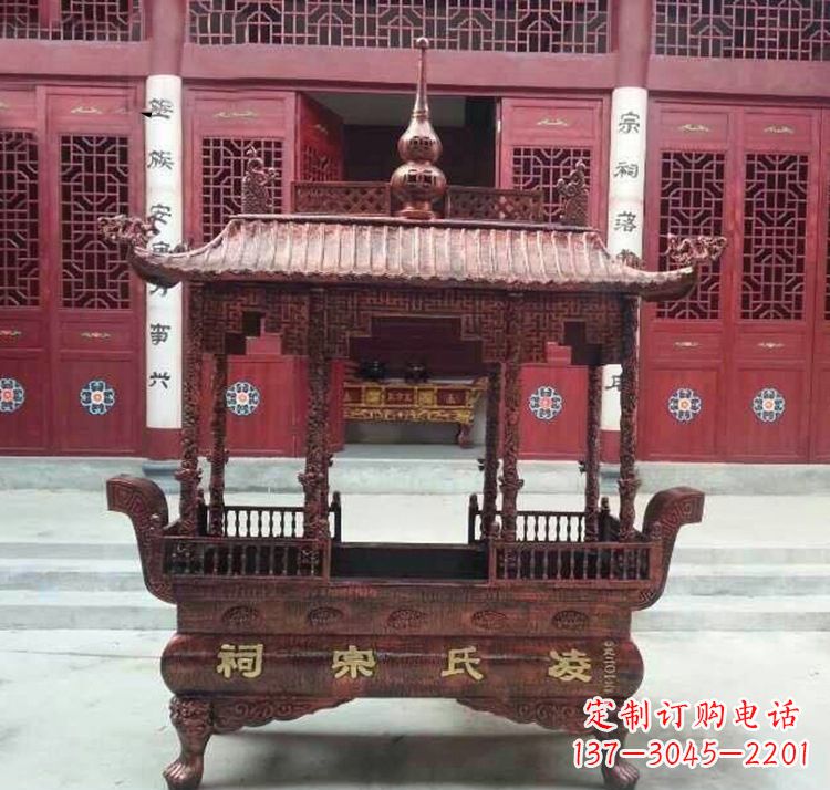 温州寺庙香炉铜雕