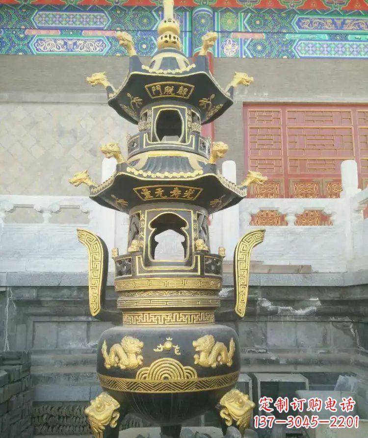 温州寺庙香炉铜雕_1
