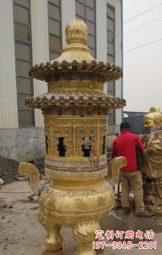 温州寺庙香炉铜雕塑