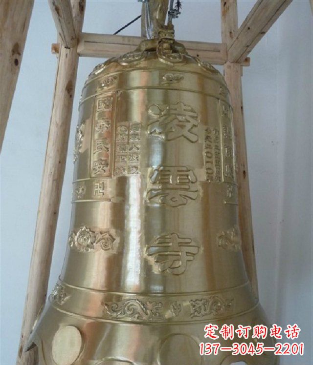 温州寺庙铸铜钟雕塑 (2)