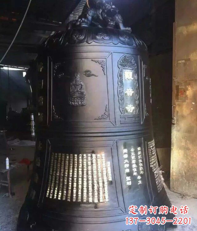 温州寺庙铸铜钟铜雕_1