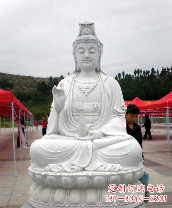 温州寺庙坐式观音雕像
