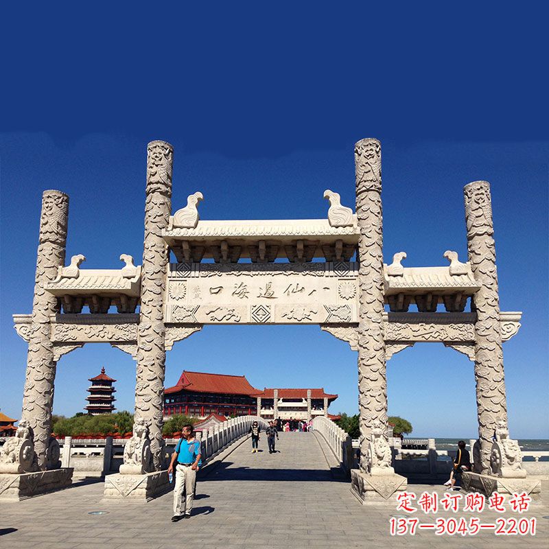 温州寺院大门无楼石牌坊