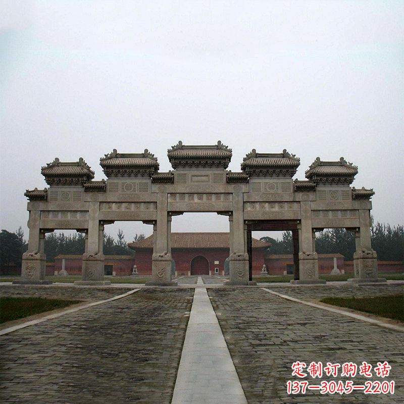 温州寺院五门石牌楼