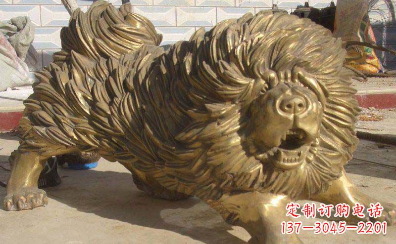 温州松狮犬动物铜雕