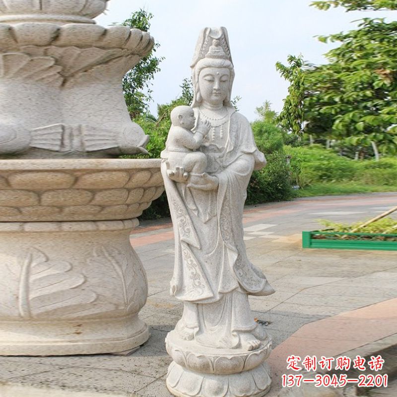 温州送子观音汉白玉石雕