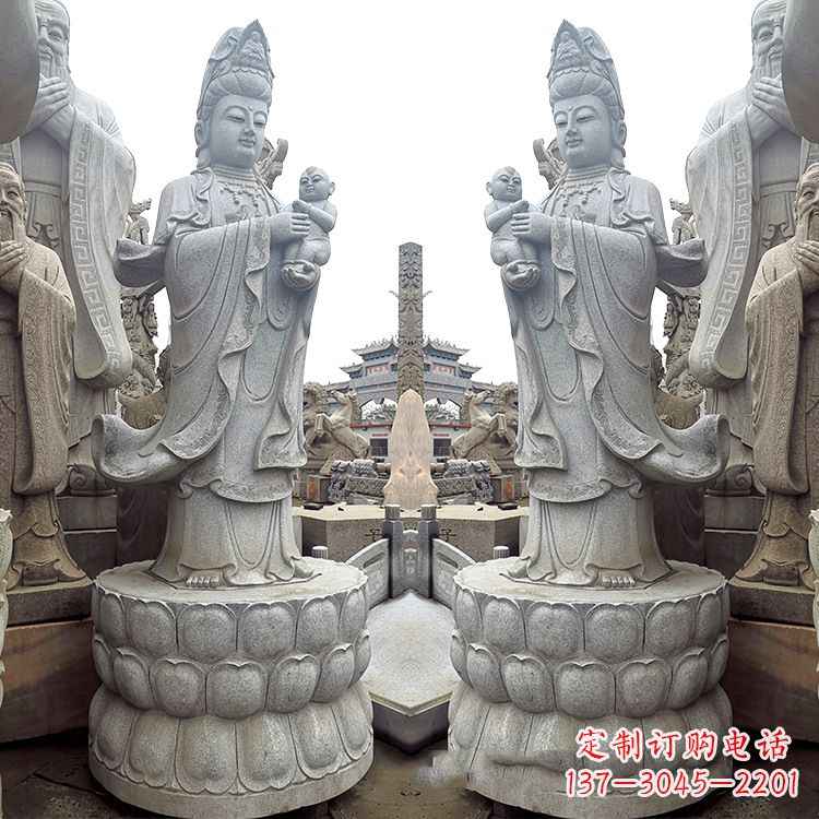 温州送子观音青石雕塑