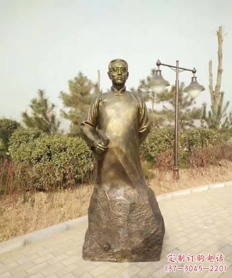温州陶行知人物铜雕1