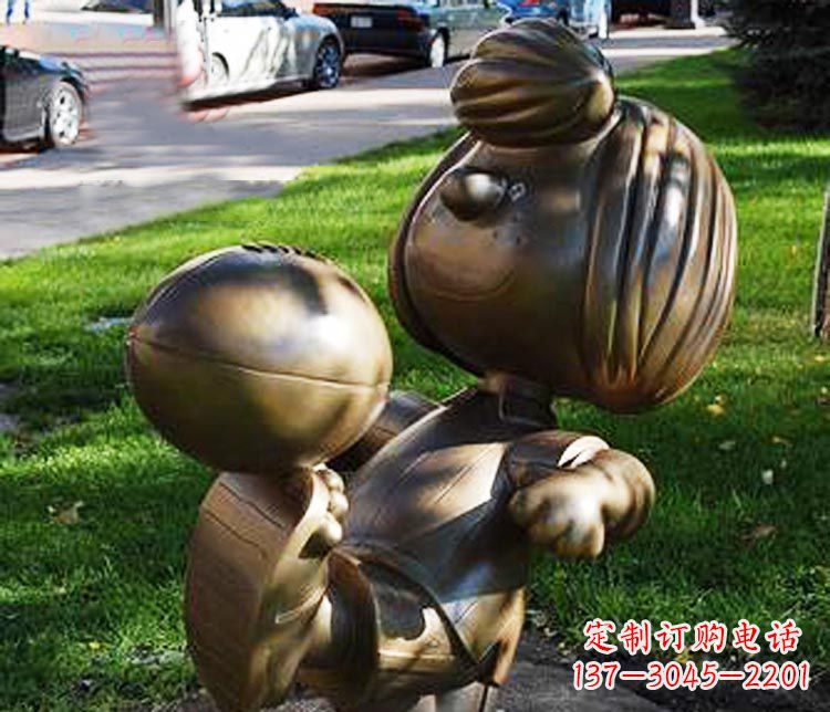 温州踢球的小女孩铜雕
