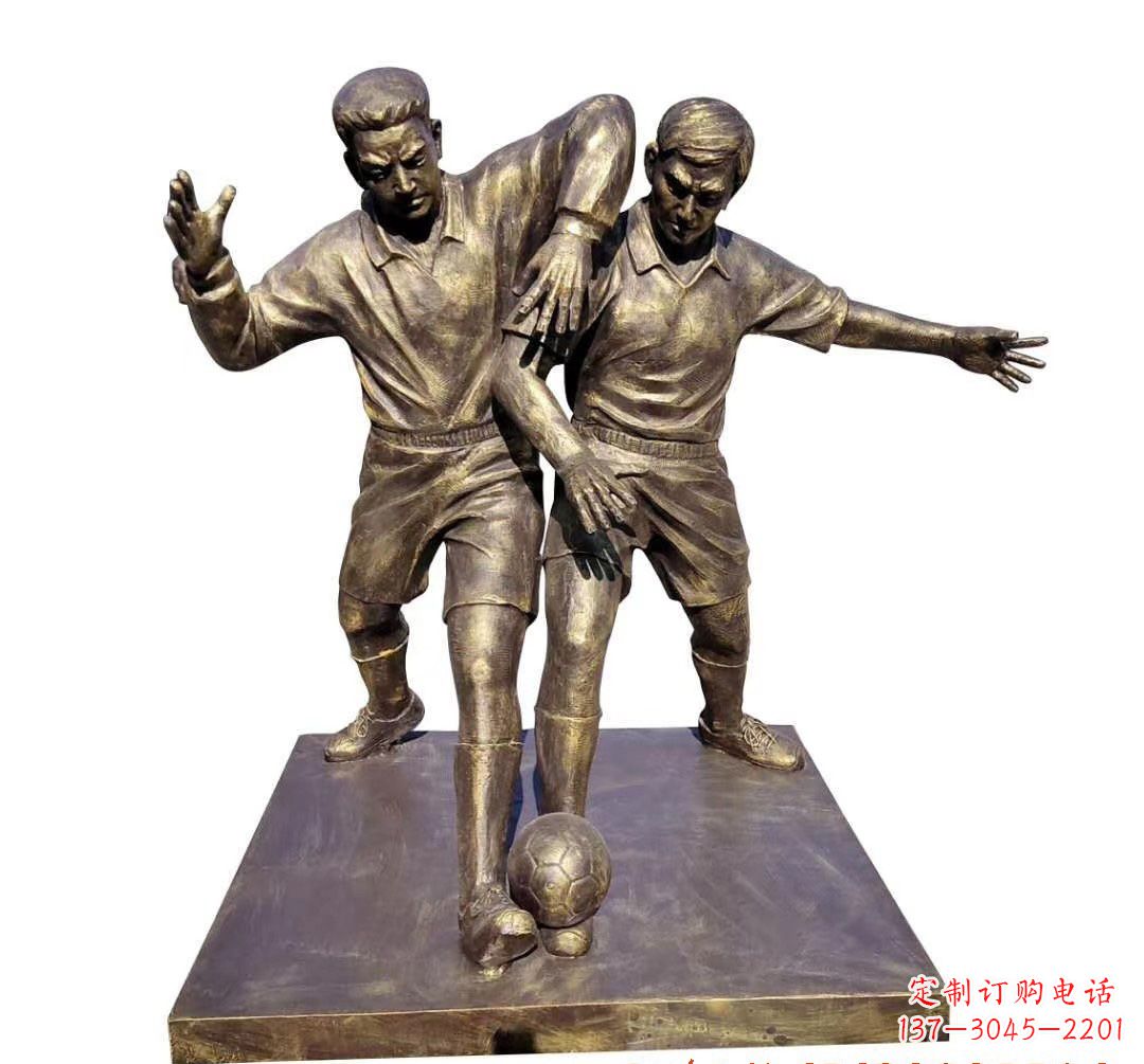 温州踢足球人物铜雕