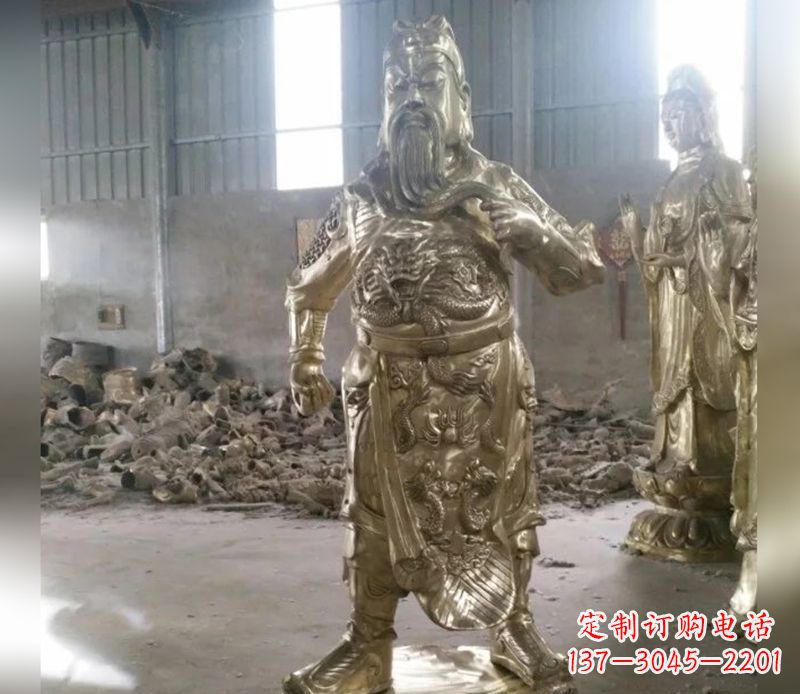 温州提刀关公武财神铜雕