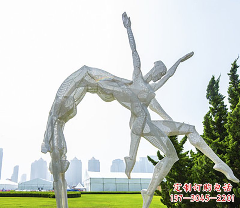 温州体操运动员不锈钢雕塑