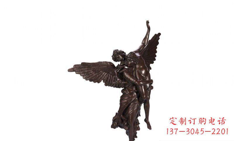 温州天使玻璃钢仿铜人物雕塑
