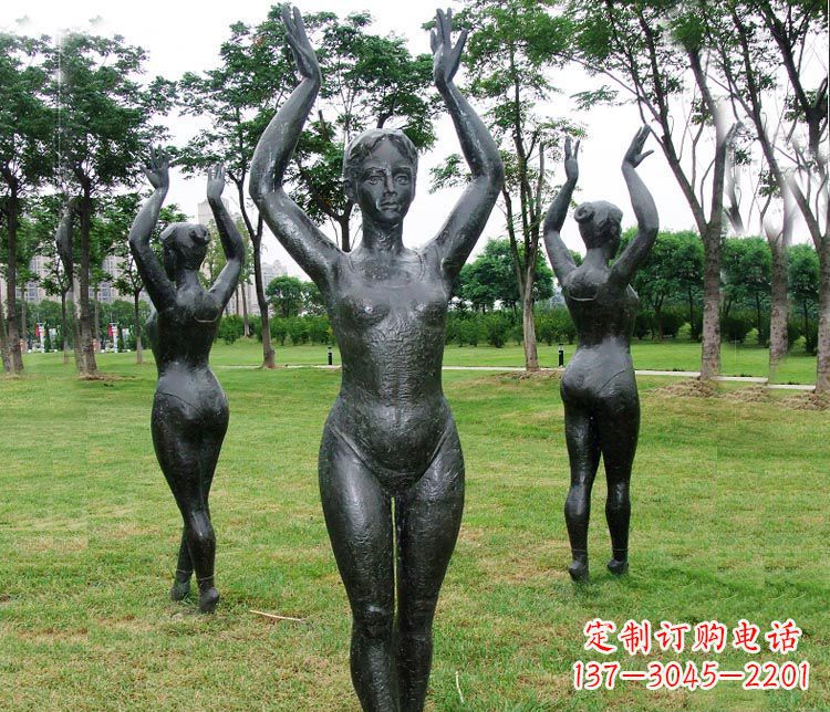 温州跳芭蕾舞的女孩铜雕