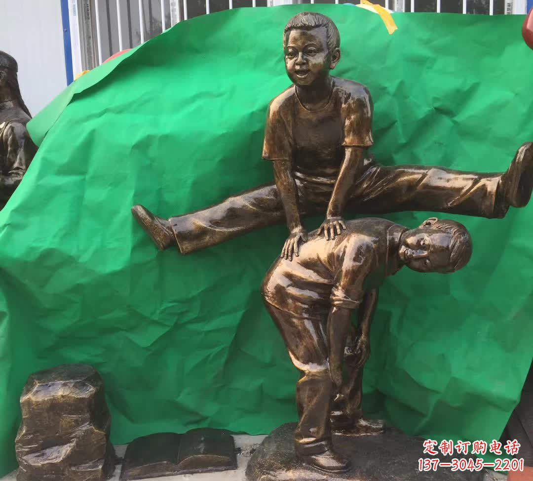 温州跳马儿童铜雕