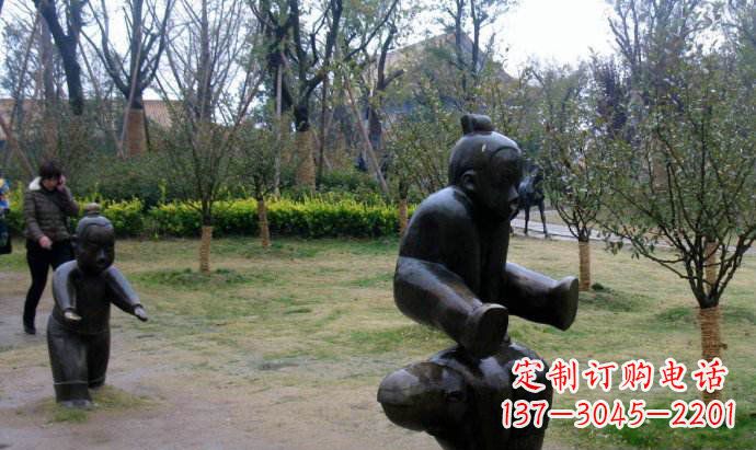 温州跳山羊公园人物铜雕