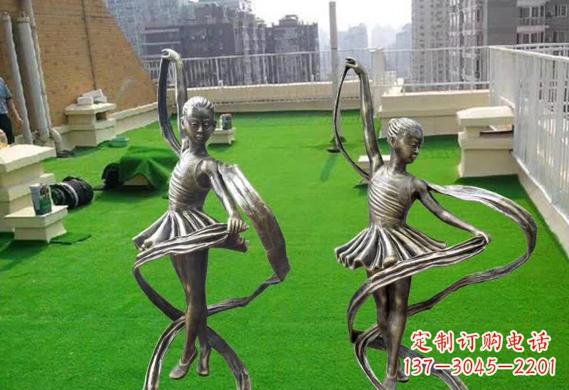 温州跳舞的女孩铜雕