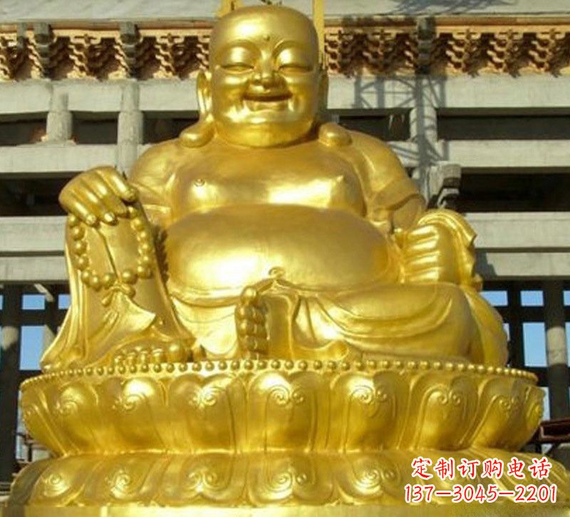 温州贴金弥勒佛铜雕