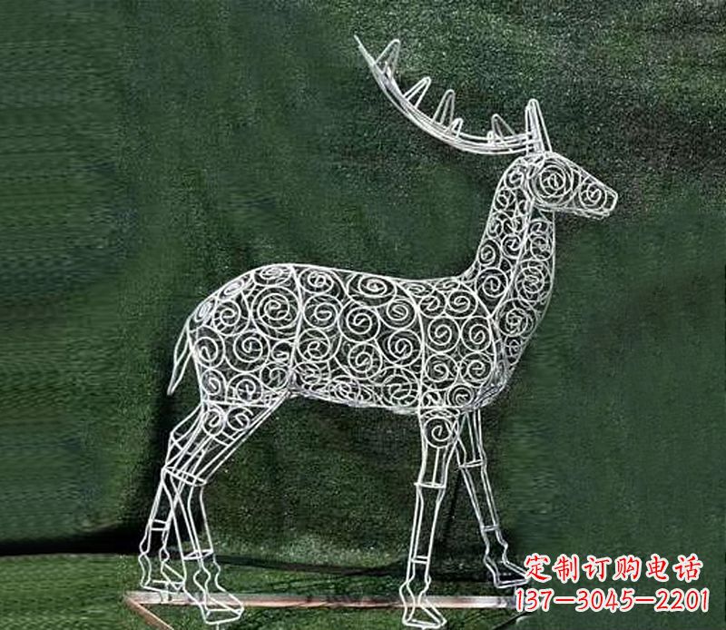 温州铁艺不锈钢镂空梅花鹿雕塑
