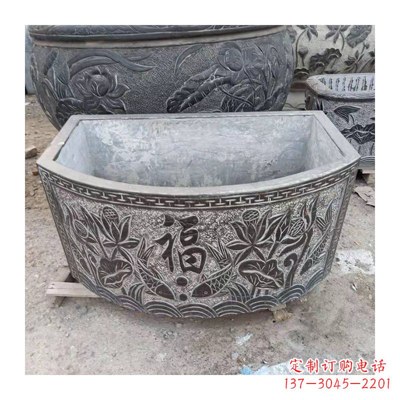 温州庭院养鱼石槽