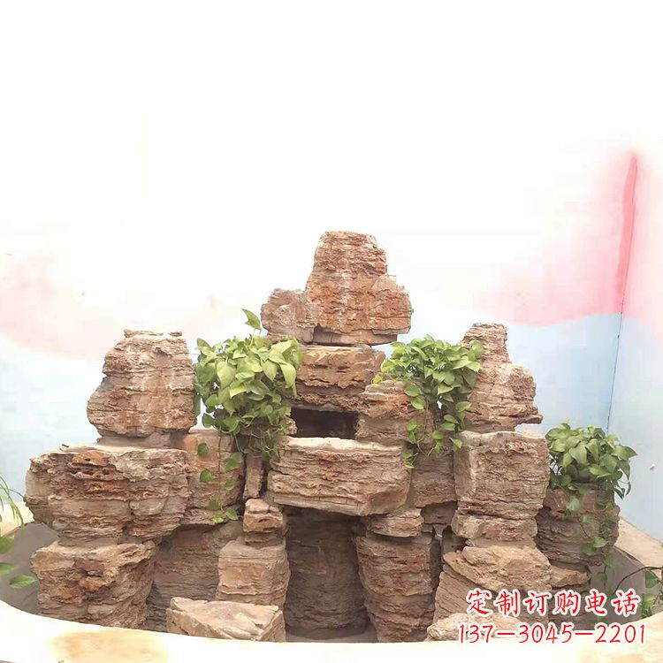 温州庭院园林假山鱼池