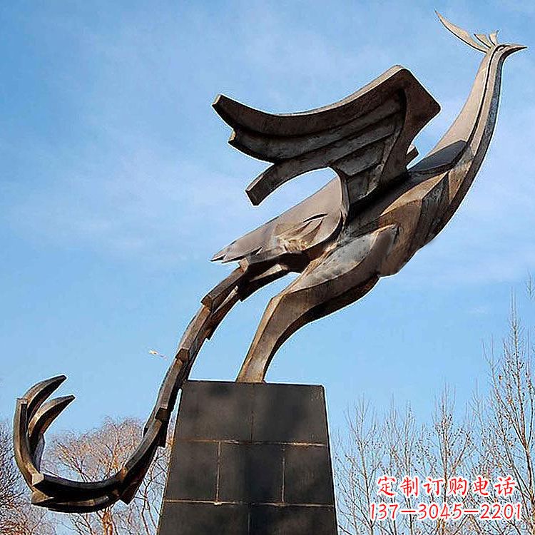 温州铜雕百鸟之王凤凰景观雕塑