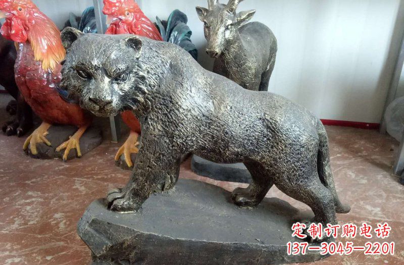 温州铜雕豹子雕塑