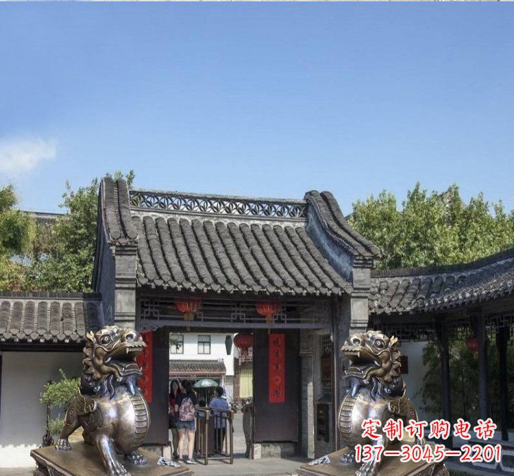 温州铜雕北京狮子庭院动物雕塑