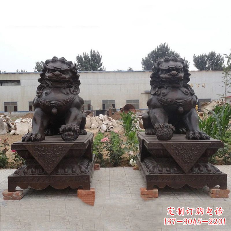 温州铜雕北京狮子