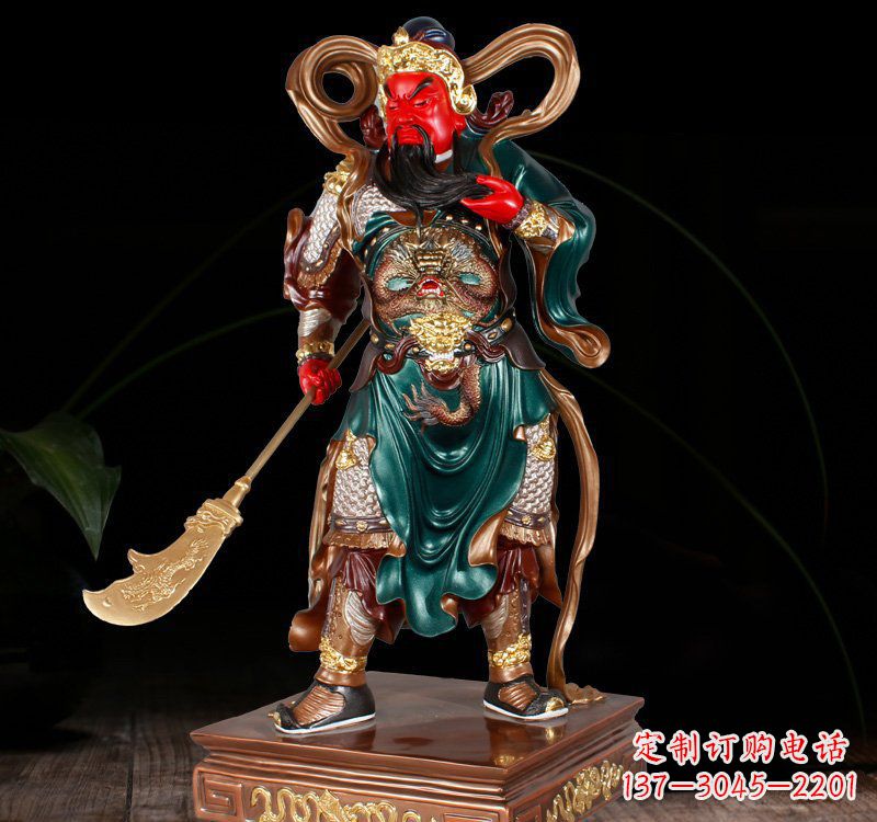 温州铜雕彩绘关公