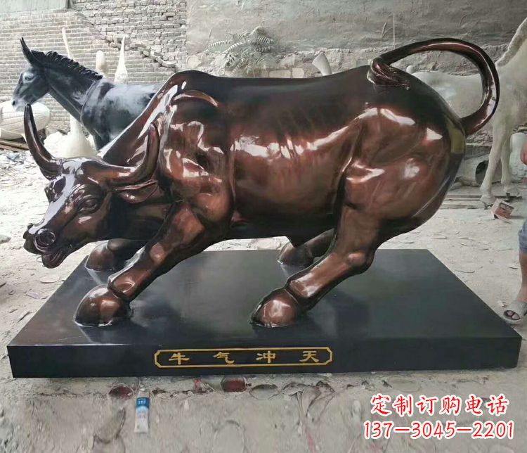 温州铜雕城市牛气冲天