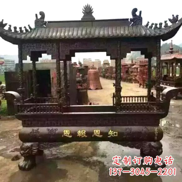 温州铜雕纯铜香炉